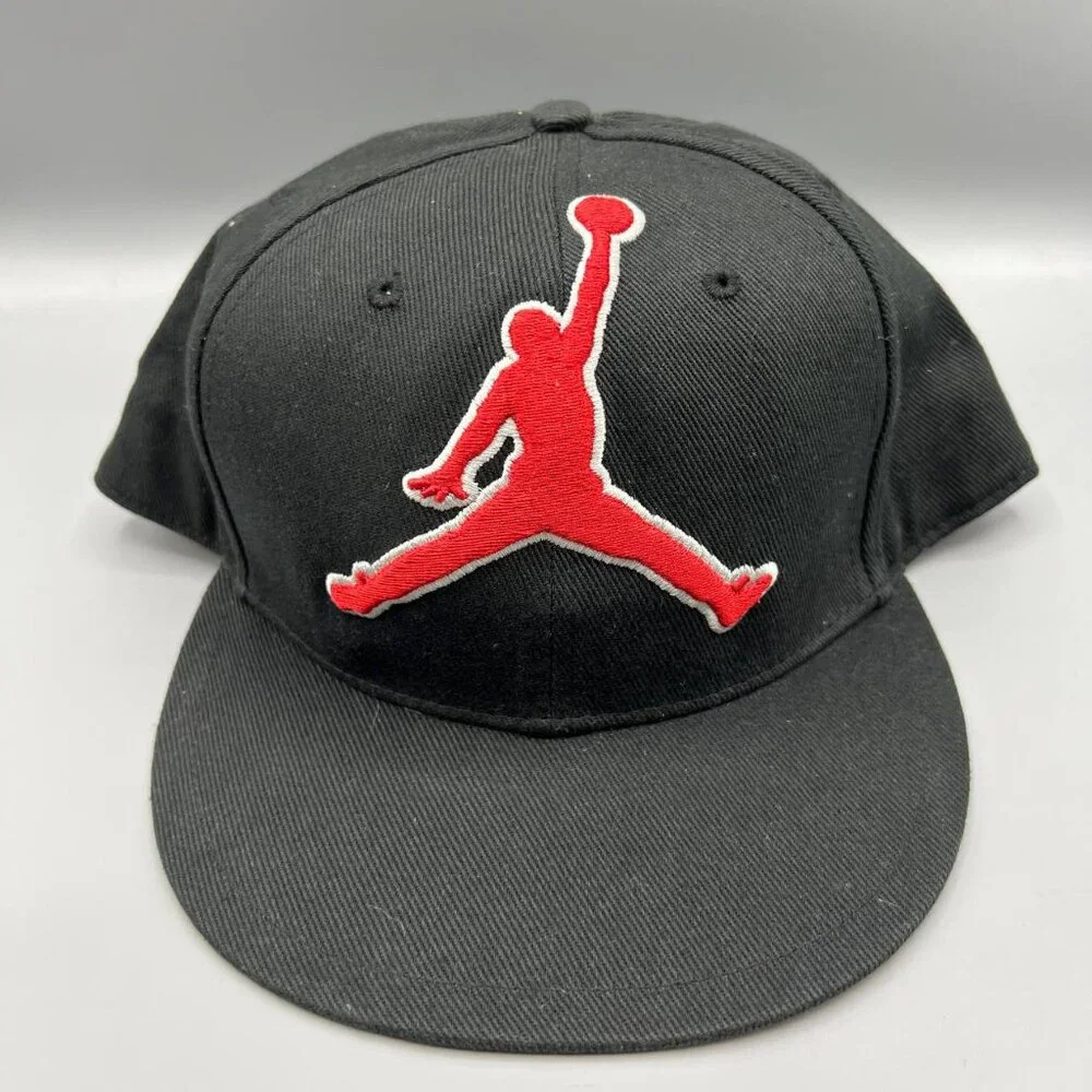 Air Jordan Hat Men 7 1/2 Black Red Jumpman‎ Fitted Cap